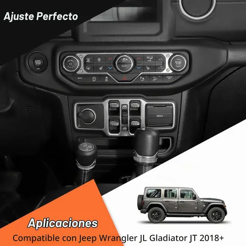 Vista 2 de JeCar - 4 piezas para Jeep Wrangler JL JLU Gladiator JT 2018-2025 2026+ Jeep Wrangler JL JLU Gladiator JT Accesorios interiores