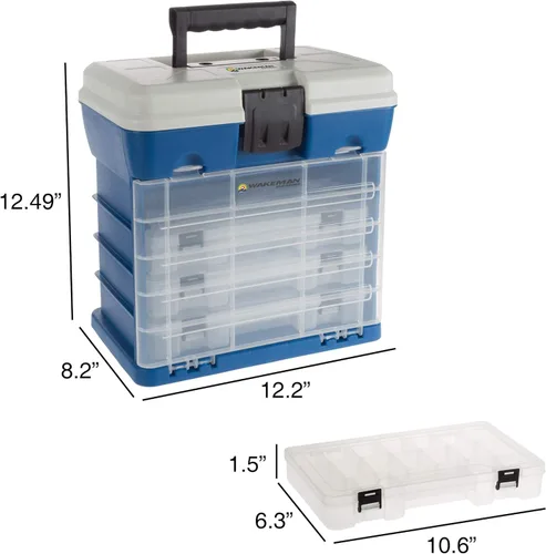 Vista 6 de Wakeman - Organizador de caja de aparejos de plástico duradero y suministros para manualidades
