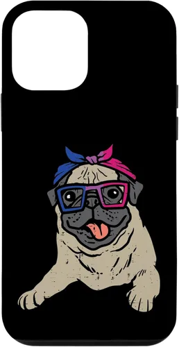 Vista 12 de iPhone 13 Pro Max Pug Dog Bandana LGBTQ Bisexual Flag Gay Pride Bi Dog Lover Case