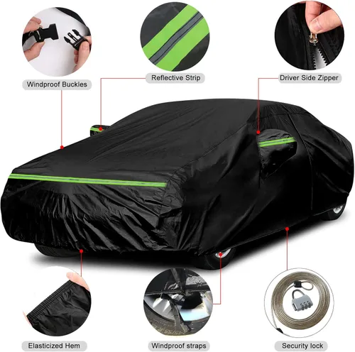 Vista 3 de Fundas impermeables para automóvil de repuesto para Cadillac CT4 2019-2025, cubierta para automóvil de 6 capas para todo clima con puerta