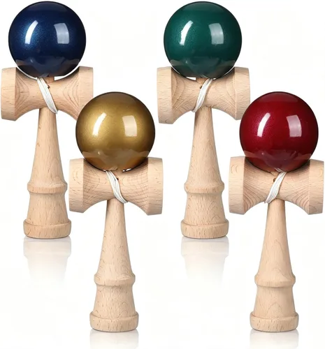 Chalyna 4 Pcs Kendama for Beginners and Pro, the Traditional Japanese Kendama, Competition Standard 7 Inch Wooden Ball and Cup for Skill Building