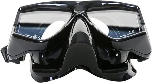 Vista 5 de EVO Hammerhead+ - Máscara de buceo panorámico de 4 lentes con válvula de purga, buceo libre, esnórquel, máscara de buceo para hombres y mujeres Negro