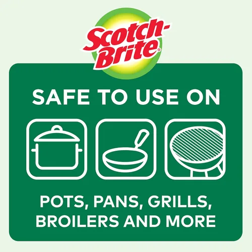 Vista 4 de Scotch-Brite Almohadillas de limpieza con revestimiento de cobre, 3 almohadillas para fregar (paquete de 2)
