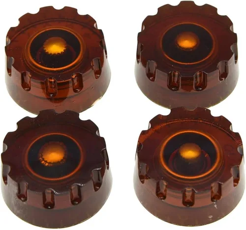 Dopro Juego de 4 pomos de control para guitarra LP métricas moleteadas ámbar LP para Epi Les Paul/Import Guitar Bass w/Grueso 0.228 in Split Pots