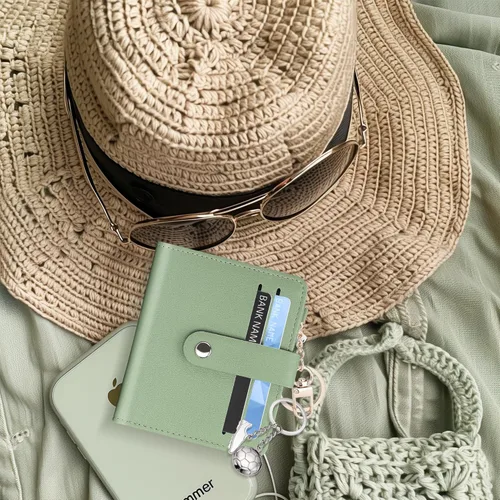 Vista 6 de Billeteras Pequeñas para Mujer con Bloqueo RFID de Cuero Porta Tarjetas de Crédito - con Ventana de ID - Carteras para Tarjetas para Mujeres