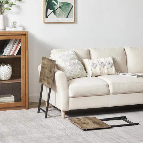 Vista 18 de VECELO Bandeja plegable de TV para comer, juego de 2, mesa portátil para cena/merienda con portavasos para sofá, sala de estar y espacio pequeño