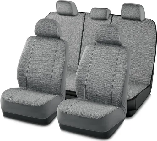 Vista 10 de Road Comforts Fundas de asiento de coche para asiento delantero, respaldo alto, protector de asiento de lino transpirable resistente, compatible