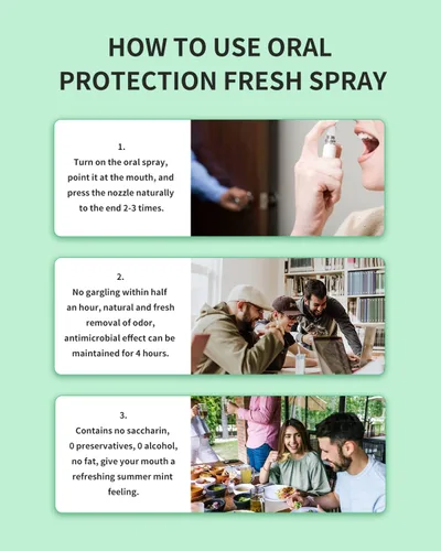 Vista 5 de 3 unidades de spray de aliento de menta para la boca, refrescante del aliento, cuidado oral para todas las edades, 0.33 onzas (10ML), sabor a menta