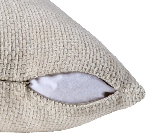 Vista 6 de Volcanics Juego de 4 fundas de almohada bohemias de 18 x 18 pulgadas, fundas de cojín decorativas de felpilla neutra para sofá, sillón, dormitorio