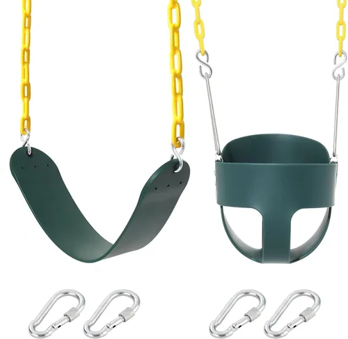 Asiento de columpio de cubo completo con respaldo alto para niños pequeños, accesorios para columpios