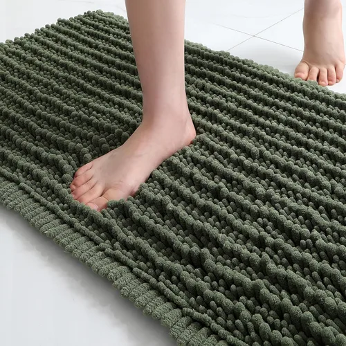 Vista 26 de FLOLEOPA Alfombras de baño de microfibra suave y esponjosa, tapetes de baño absorbentes, antideslizantes, lavables a máquina y de secado rápido