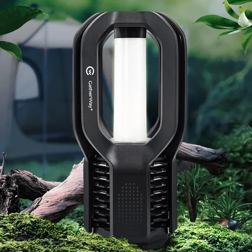 Vista 8 de Linterna LED recargable para campamento, diseño de agarre libre, 4 modos, impermeable IP65, brillo cálido de 3000 K, luz ligera y portátil