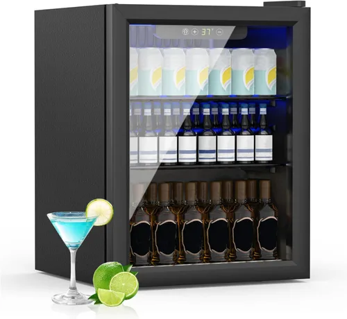 Vista 11 de Refrigerador compacto de 3.2 pies cúbicos con congelador, 7 ajustes de temperatura, refrigerador compacto de una sola puerta, termostato ajustable