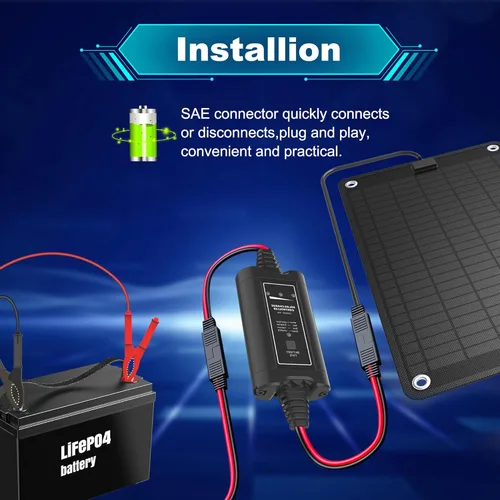 Vista 3 de Mantenedor de cargador de batería solar, cargador de batería de remolque volcado, mantenedor de batería, cargador de remolque, kit de panel solar