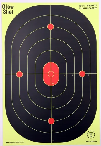 Objetivos de salpicaduras Bullseye Glowshot de 12 x 18 pulgadas, 50 paquetes