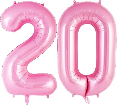 Vista 19 de Globo rosado número 0 de 40 pulgadas, globos grandes de papel de aluminio con helio, globos gigantes de Mylar número 0 para suministros