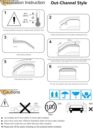 Vista 6 de 94133 Viseras laterales para ventana lateral deflector de ventilación para Chevrolet Colorado Crew Cab 2004-2012 y GMC Canyon Crew Cab 2004-2012, 4