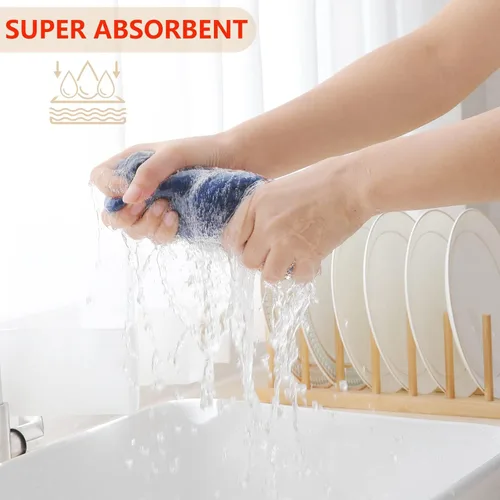 Vista 74 de Homaxy Paños de cocina de 100% algodón con tejido de gofre, ultra suaves, absorbentes, de secado rápido, 12 x 12 pulgadas, paquete de 6, amarillo