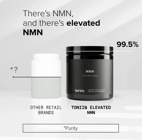 Vista 3 de Toniiq Polvo NMN de ultra alta pureza – 3.53 oz – 99.5% altamente purificado y altamente biodisponible – Fórmula totalmente estabilizada – Soporta