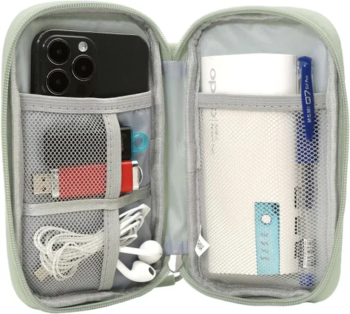 Vista 39 de Bolsa de organizador electrónico CAAORDKSO para viajes, USB, accesorios de cable, bolsa de organizador de accesorios electrónicos impermeable