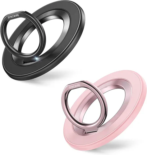 Vista 33 de SYNCWIRE Soporte magnético para anillo de teléfono para MagSafe - Soporte de agarre para teléfono con destellos con rotación de 360° y anillo