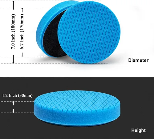 Vista 2 de Autolock Almohadillas de pulido de 7 pulgadas, 6 piezas de cara de 7 pulgadas de 7.087 in para placa de respaldo de 6.7 pulgadas, esponja de pulido
