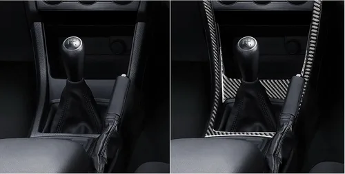 Vista 4 de Calcomanía suave de fibra de carbono para interior del automóvil, panel de cambio de marchas, caja de puerto USB, accesorios de decoración, adhesivo