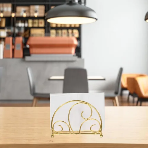 Vista 7 de HANABASS Napkin Holder for Kitchen Counter Metal Napkin Dispenser with Weighted Arm Rustic Gold Iron for Home Restaurant Outdoor Table Use