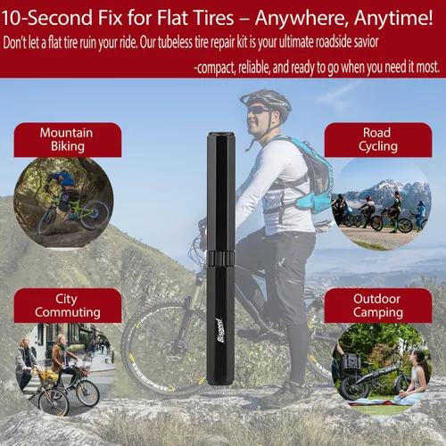 Vista 5 de Kit de reparación de neumáticos sin cámara con enchufes, kit de tapones de neumáticos, herramientas portátiles para bicicleta, kit de reparación