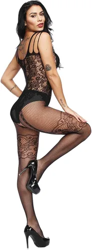 Vista 7 de Body de red para mujer, lencería sexy exótica y babydoll de malla sin entrepierna
