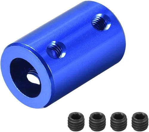 Vista 10 de uxcell Tornillo de acoplamiento rígido de 0.118 in a 0.197 in de diámetro interno L25XD14 aleación de aluminio, conector de acoplador de eje