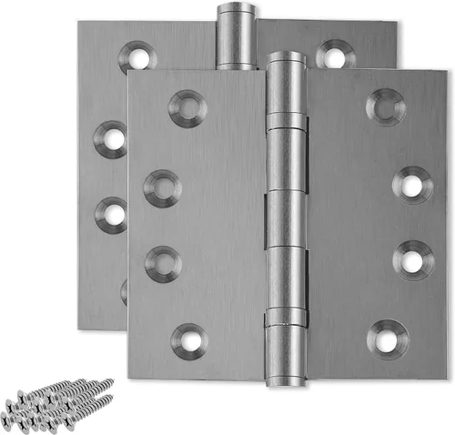 Vista 22 de Bisagra de puerta de latón macizo, rodamiento de bolas resistente, 4 x 4 pulgadas, juego de 2 bisagras (latón antiguo)