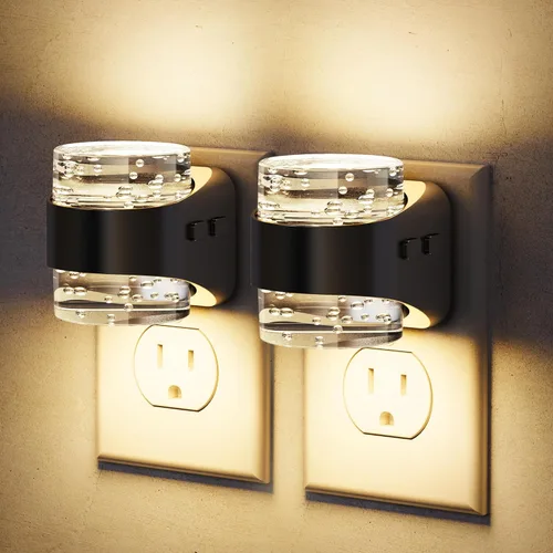 Vista 20 de JandCase Luz nocturna, luces nocturnas enchufables a la pared, luz nocturna LED de 3000 K con brillo ajustable de 0 a 100 lúmenes, luz nocturna