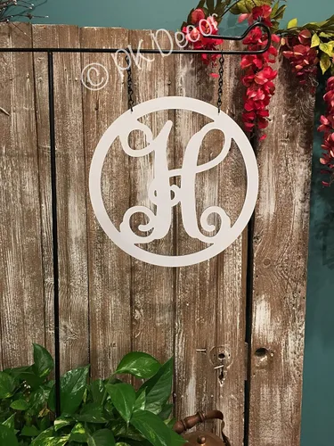 Vista 7 de PK Décor Initial Garden Flag for Outside, Initial Gifts for Women, 12 inch, Letter Monogram Initial Yard Sign, Gift for Her, Last Minute Gift Idea