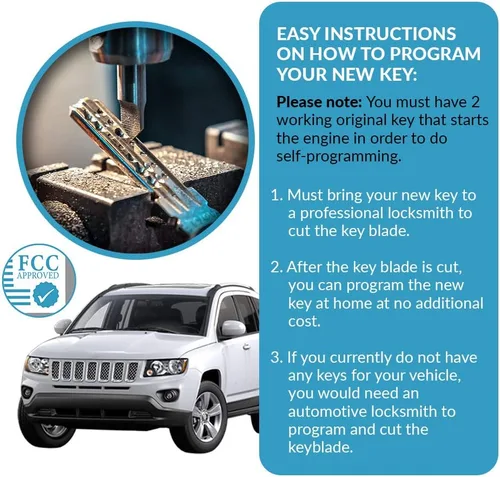 Vista 5 de Keyless2Go Reemplazo para llave de auto con entrada sin llave para vehículos que utilizan llave de 3 botones OHT692427AA - Paquete de 2
