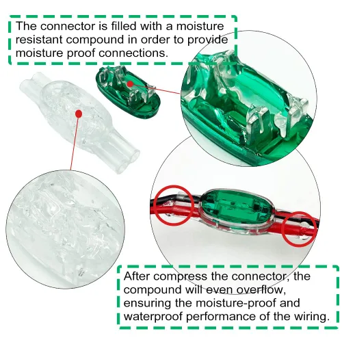 Vista 4 de Conector de empalme de cable JXR-U1R, utilizado como conector resistente a la corrosión y a prueba de humedad para conexión de cable de corriente