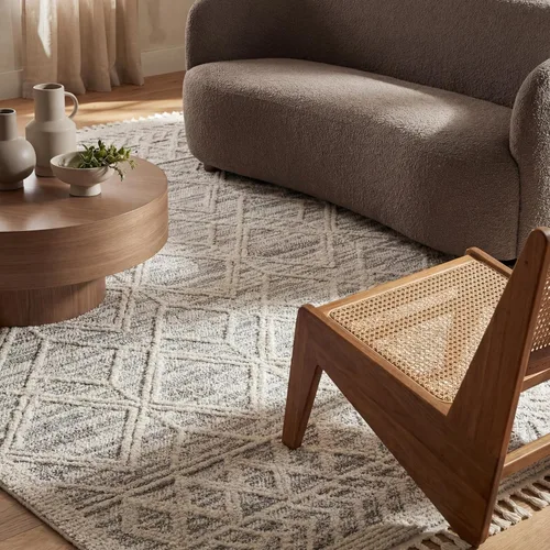Vista 8 de nuLOOM Ansley - Alfombra marroquí con borlas de 2 x 6, color gris claro, diseño bohemio con textura alta y baja, pelo alto de felpa, resistente a