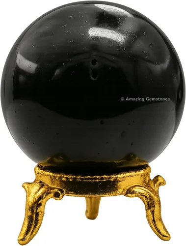 Vista 77 de Amazing Gemstone Bola de cristal de Yaxaita con soporte, bolas de meditación de esfera de cristal de 1.5 pulgadas para brujería y bolas decorativas