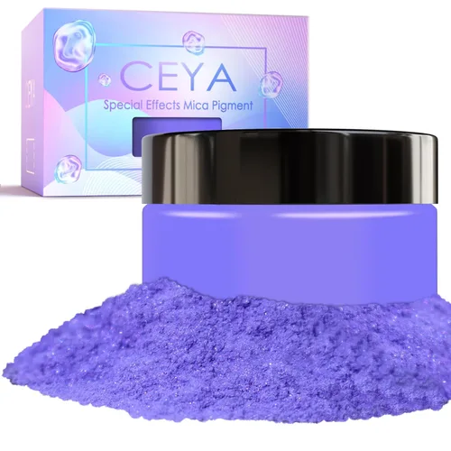 Vista 18 de Ceya Polvo de Mica de Alta Interferencia, 50g/1.8oz Verde Menta Cromo Polvo para Uñas, Pigmento de Efecto Nacarado con Cambio de Color de Grado