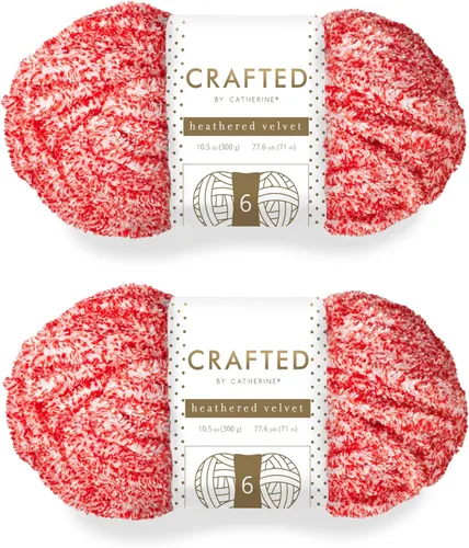 Vista 69 de Crafted By Catherine Luxe Velvet - Ovillo de hilo sólido de terciopelo, paquete de 2 unidades (10.5 onzas, 98 yardas cada madeja), color negro