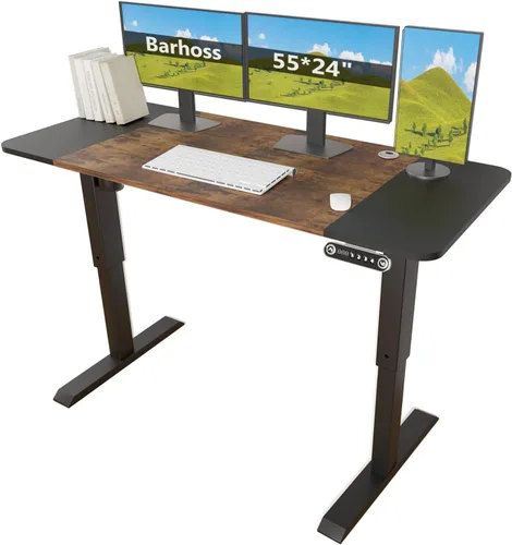 Escritorio de pie de altura ajustable, 55 x 24 pulgadas, mesa de escritorio de pie para oficina en casa, escritorio de computadora de oficina en