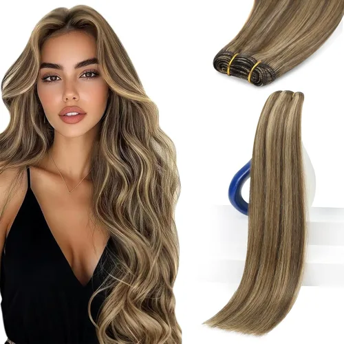 Vista 37 de Sunny Hair Extensiones de Cabello para Coser de Cabello Humano Real Negro Extensiones de Cabello en Trama para Mujeres Cabello Real Extensiones