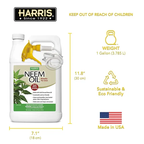 Vista 7 de HARRIS Aerosol de aceite de neem para plantas, prensado en frío listo para usar, 128 onzas