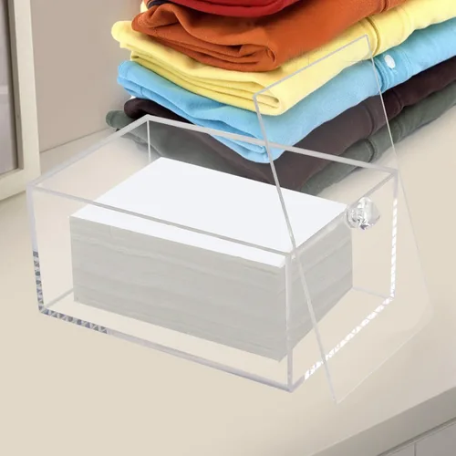 Vista 7 de Weiai Soporte para hojas de secadora de acrílico, contenedor de caja de hojas de secadora transparente para almacenamiento de dispensador