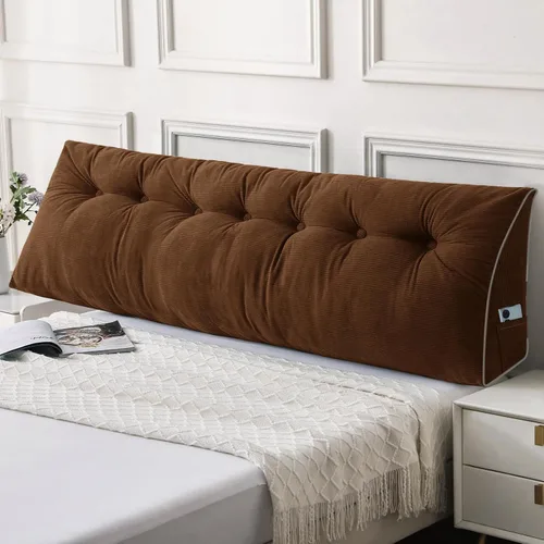 Vista 9 de Sasttie Almohada de cabecera tamaño Queen, almohada de cuña cabecera para sentarse en la cama, cojín triangular con soporte de respaldo para leer