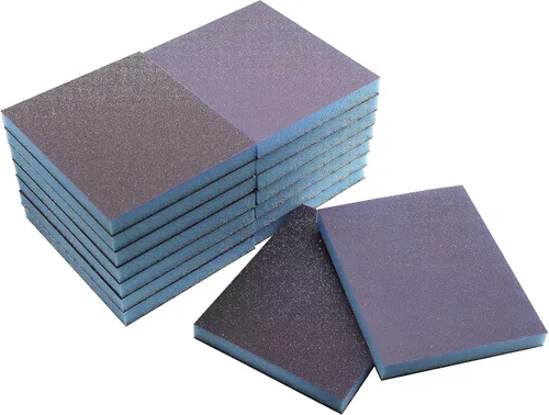 Vista 18 de 4 esponjas de lijado de grano 60, bloques de lijado gruesos, lavables y reutilizables, esponja de papel de lija seco húmedo para madera, metal