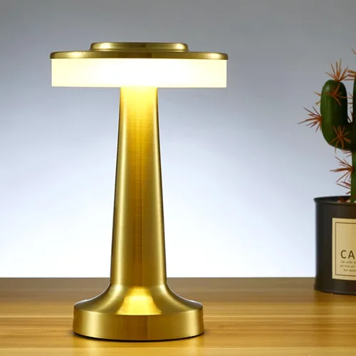 Vista 3 de Lámpara de mesa recargable inalámbrica, control táctil, 3 temperaturas de color atenuables, lámpara de escritorio LED portátil alimentada por USB-C
