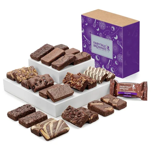 Vista 4 de Fairytale Brownies Sprite Dozen - Cesta de regalo de comida de chocolate gourmet envuelta individualmente, brownies de 3 x 1.5 pulgadas, 12 piezas