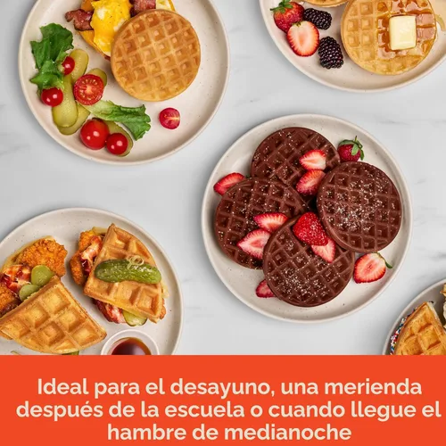 Vista 6 de bella Snack-n-Store Mini Waflera, revestimiento antiadherente de cerámica EverGood™, enrollado de cable, luz indicadora de listo y asas de toque