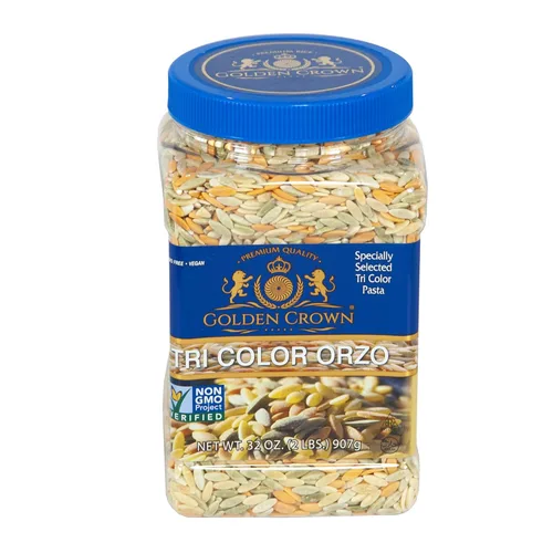 Vista 11 de Golden Crown Orzo Pasta – Sin OMG y vegana – Pasta natural en forma de arroz en corte de bronce – Hecho con 100% trigo integral – Perfecto
